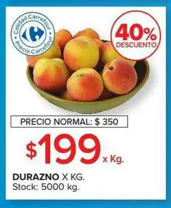 Carrefour Market Durazno 40% Descuento oferta
