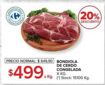 Carrefour Market Bondiola De Cerdo Congelada 20% Descuento oferta