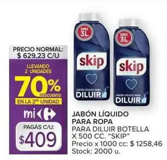 Carrefour Market Jabón Liquido Para Ropa Skip Llevando 2 Unidad 70% Descuento En La 2da Unidad oferta