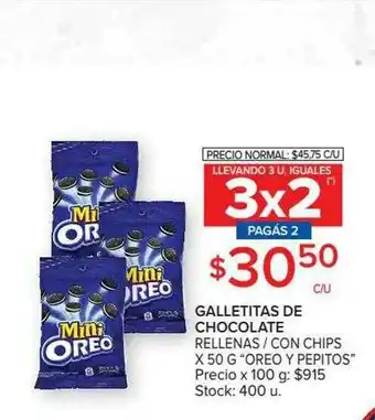 Carrefour Market Galletitas De Chocolate Rellenas Con Chips Oreo Y Pepitos oferta