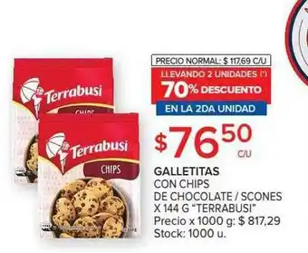 Carrefour Market Galletitas Con Chips De Chocolate Scones Terrabusi Llevando 2 Unidades 70% Descuento En La 2da Unidad oferta