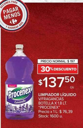 Carrefour Market Limpiador Liquido V Fragancias Procenex 30% Descuento oferta