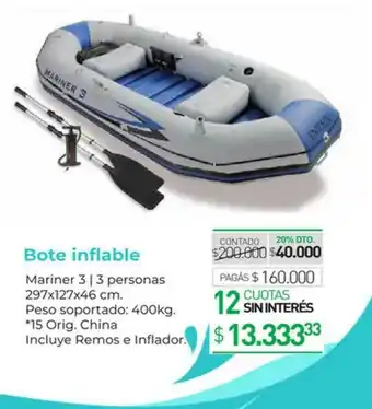 La Anonima Bote Inflable Mariner oferta