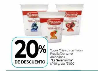 La Anonima Yogur Clásico Con Frutas Frutilla Durazno Arándanos La Serenisima 20% De Descuento oferta