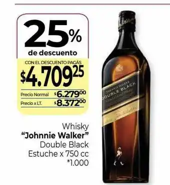 La Anonima Whisky Johnnie Walker Double Black Estuche 25% De Descuento oferta