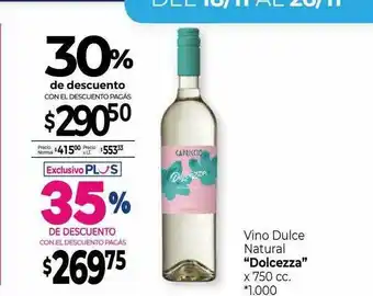 La Anonima Vino Dulce Natural Dolcezza 30% De Descuento oferta