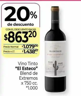 La Anonima Vino Tinto El Esteco Blend De Extremos 20% De Descuento oferta