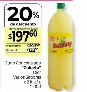 La Anonima Jugo Concentrado Zulueta Diet Varios Sabores 20% De Descuento oferta