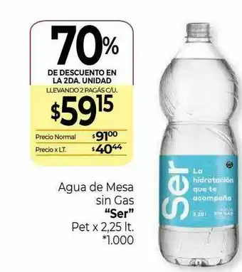 La Anonima Agua De Mesa Sin Gas Ser 70% De Descuento En La 2da Unidad oferta