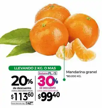 La Anonima Mandarina Granel 20% De Descuento oferta