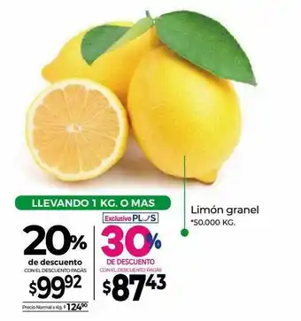 La Anonima Limón Granel 20% De Descuento oferta