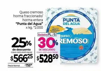 La Anonima Queso Cremoso Horma Fraccionado Horma Entera Punta Del Agua 25% De Descuento oferta