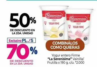La Anonima Yogur Entero Firme La Serenisima Vainilla Frutilla 50% De Descuento En La 2da Unidad oferta