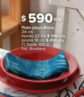 Carrefour Plato Playo Biona 24 Cm oferta
