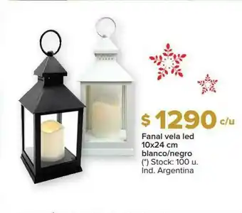 Carrefour Fanal Vela Led 10x24 Cm Blanco Negro oferta