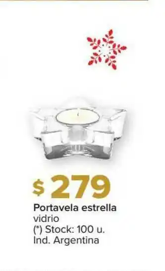 Carrefour Portavela Estrella Vidrio oferta