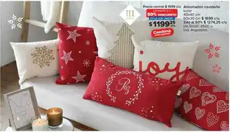 Carrefour Almohadón Navideño Tusor Tex Home Llevando 2 Unidades 50% Descuento En La 2da Unidad oferta