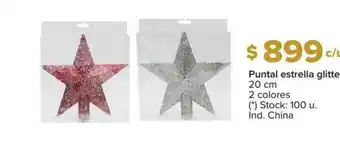 Carrefour Puntal Estrella Glitte 20 Cm 2 Colores oferta