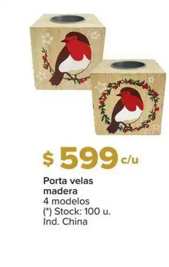 Carrefour Porta Velas Madera 4 Modelos oferta