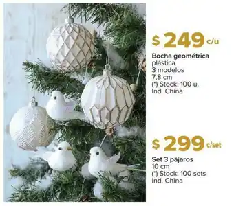 Carrefour Bocha Geométrica Set 3 Pájaros oferta