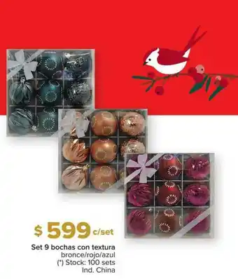 Carrefour Set 9 Bochas Con Textura Bronce Rojo Azul oferta