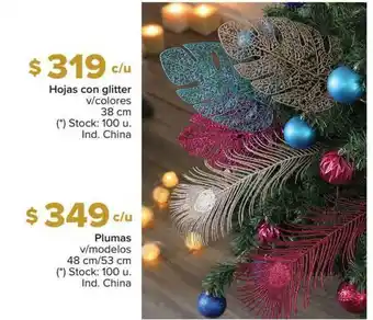 Carrefour Hojas Con Glitter Plumas oferta