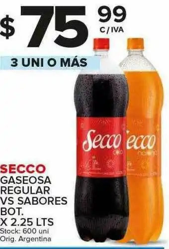 Carrefour Maxi Secco Gaseosa Regular Vs Sabores oferta