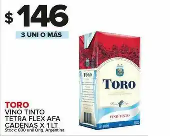 Carrefour Maxi Toro Vinào Tinto Tetra Flex Afa Cadenas oferta