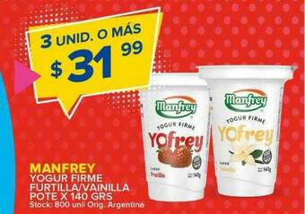 Carrefour Maxi Manfrey Yogur Firme Furtilla Vainilla oferta
