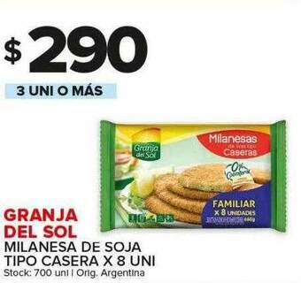 Carrefour Maxi Granja Del Sol Milanesa De Soja Tipo Casera oferta