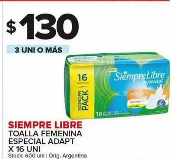 Carrefour Maxi Siempre Libre Toallla Femenina Especial Adapt oferta