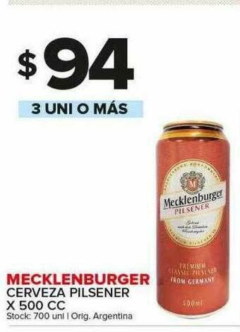 Carrefour Maxi Mecklenburger Cerveza Pilsener oferta