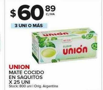 Carrefour Maxi Union Mate Cocido En Saquitos oferta