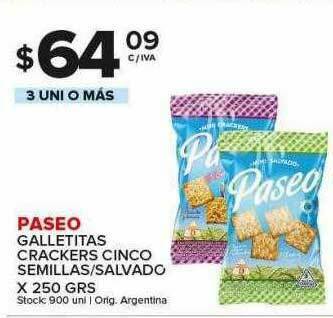 Carrefour Maxi Paseo Galletitas Crackers Cinco Semillas Salvado oferta