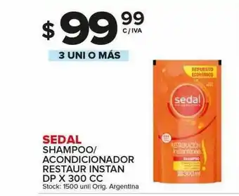 Carrefour Maxi Sedal Shampoo Acondicionador Restaur Instan Dp oferta