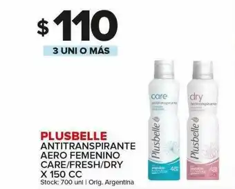 Carrefour Maxi Plusbelle Antitranspirante Aero Femenino Care Fresh Dry oferta