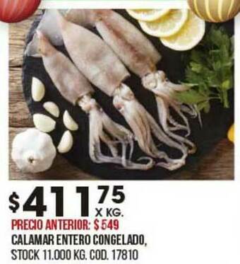 Coto Calamar Entero Congelado oferta