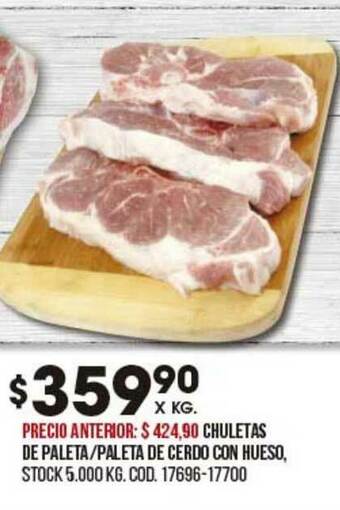 Coto Chuletas De Paleta Paleta De Cerdo Con Hueso oferta