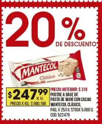 Coto Postre De Base De Pasta De Maní Con Cacao Mantecol Clásico 20% De Descuento oferta
