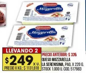 Coto Queso Mozzarella La Serenisima oferta