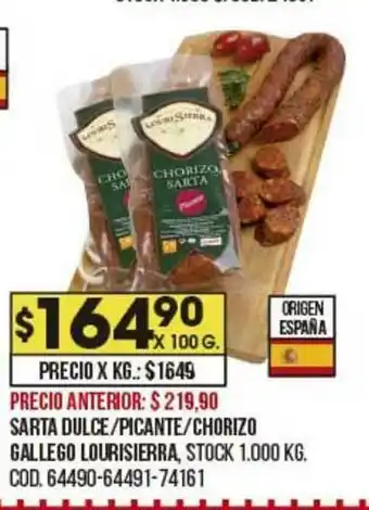 Coto Sarta Dulce Picante Chorizo Gallego Lourisierra oferta