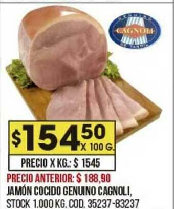 Coto Jamón Cocido Genuino Cagnoli oferta