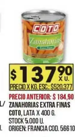 Coto Zanahorias Extra Finas Coto oferta