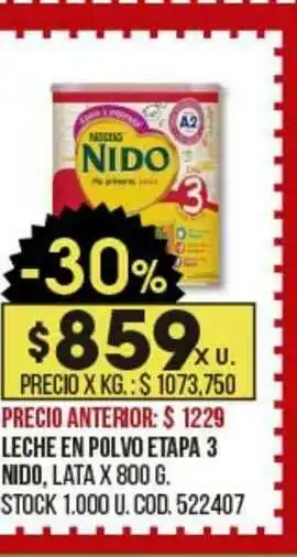 Coto Leche En Polvo Etapa 3 Nido oferta