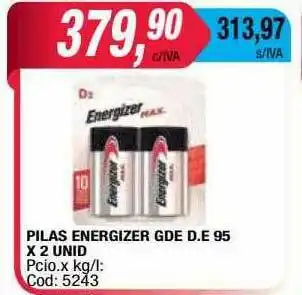 Maxiconsumo Pilas Energizer Gde D.e. 95 oferta