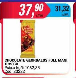 Maxiconsumo Chocolate Georgalos Full Mani oferta