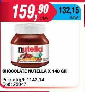 Maxiconsumo Chocolate Nutella oferta