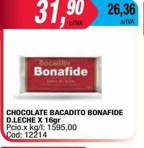 Maxiconsumo Chocolate Bacadito Bonafide D. Leche oferta