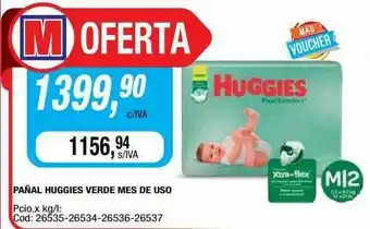Maxiconsumo Pañal Huggies Verde Mes De Uso oferta