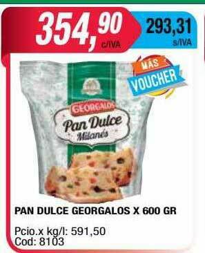 Maxiconsumo Pan Dulce Georgalos oferta